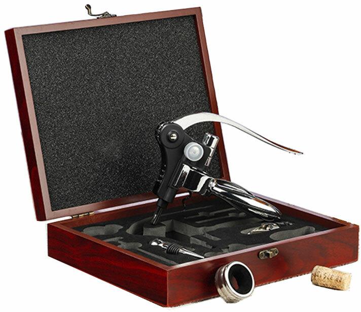 Actual product image Childhome Gift set wine in wooden box 10 pieces (Wine stopper, Wine thermometer, Drip ring, Wine pourer)