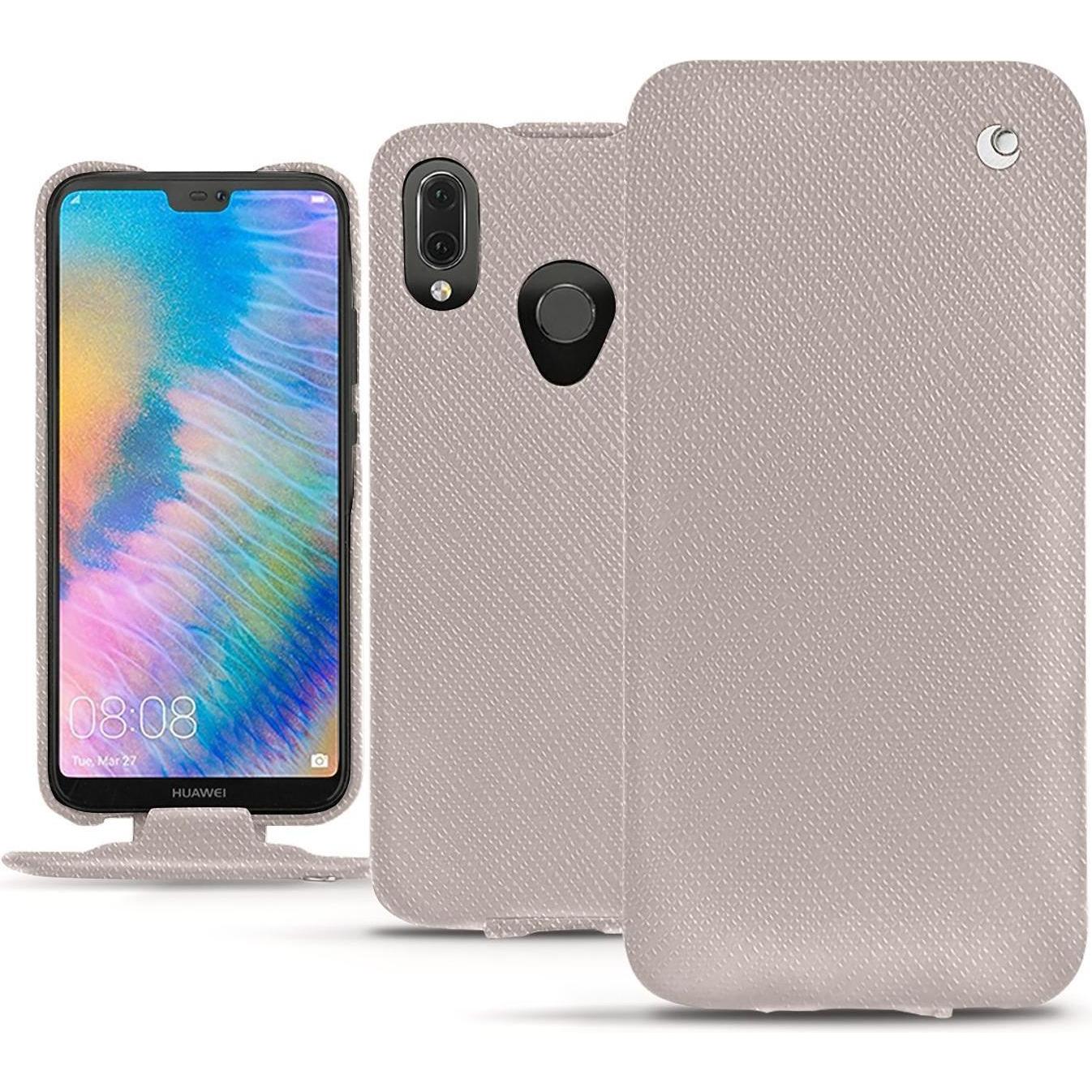 Noreve Lederschutzhülle vertikal (Huawei P20 Lite), Smartphone Hülle, Beige