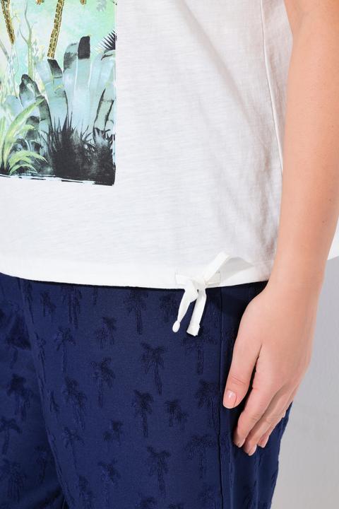 Actual product image Ulla Popken Paradise Sequined Tie Hem Graphic Tee (42, 44)