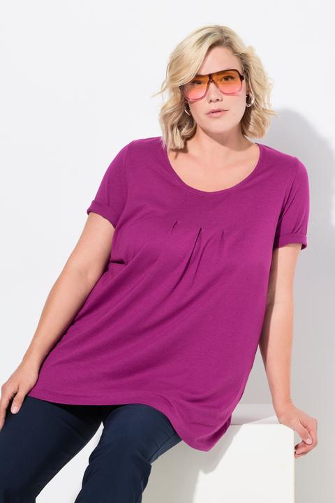 Actual product image Ulla Popken Essential Front Pleat Tee (60)