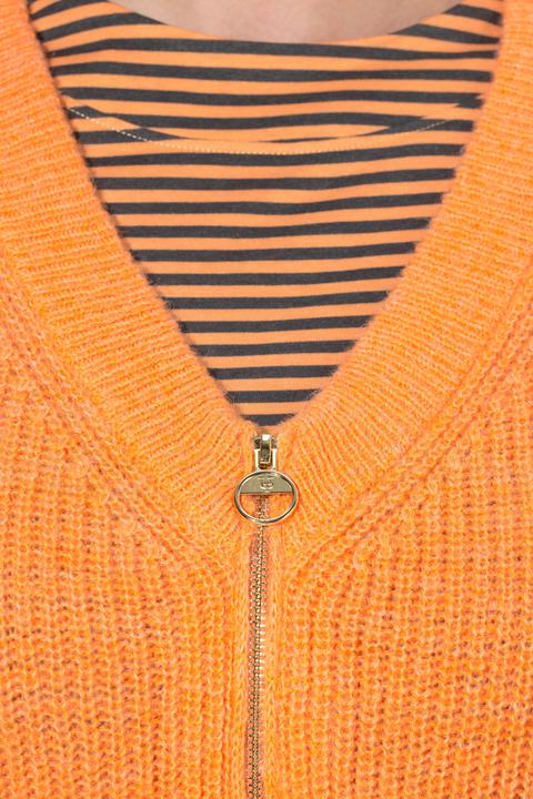 Image du produit Ulla Popken Cardigan en maille côtelée, col en V et manches longues, laine mélangée (46, 48)