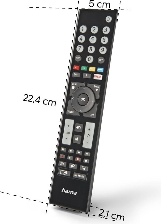 Image du produit Hama Télécommande universelle pour Grundig TVs, IR, apprentissage, touches lumineuses (Télécommande universelle, Infrarouge)
