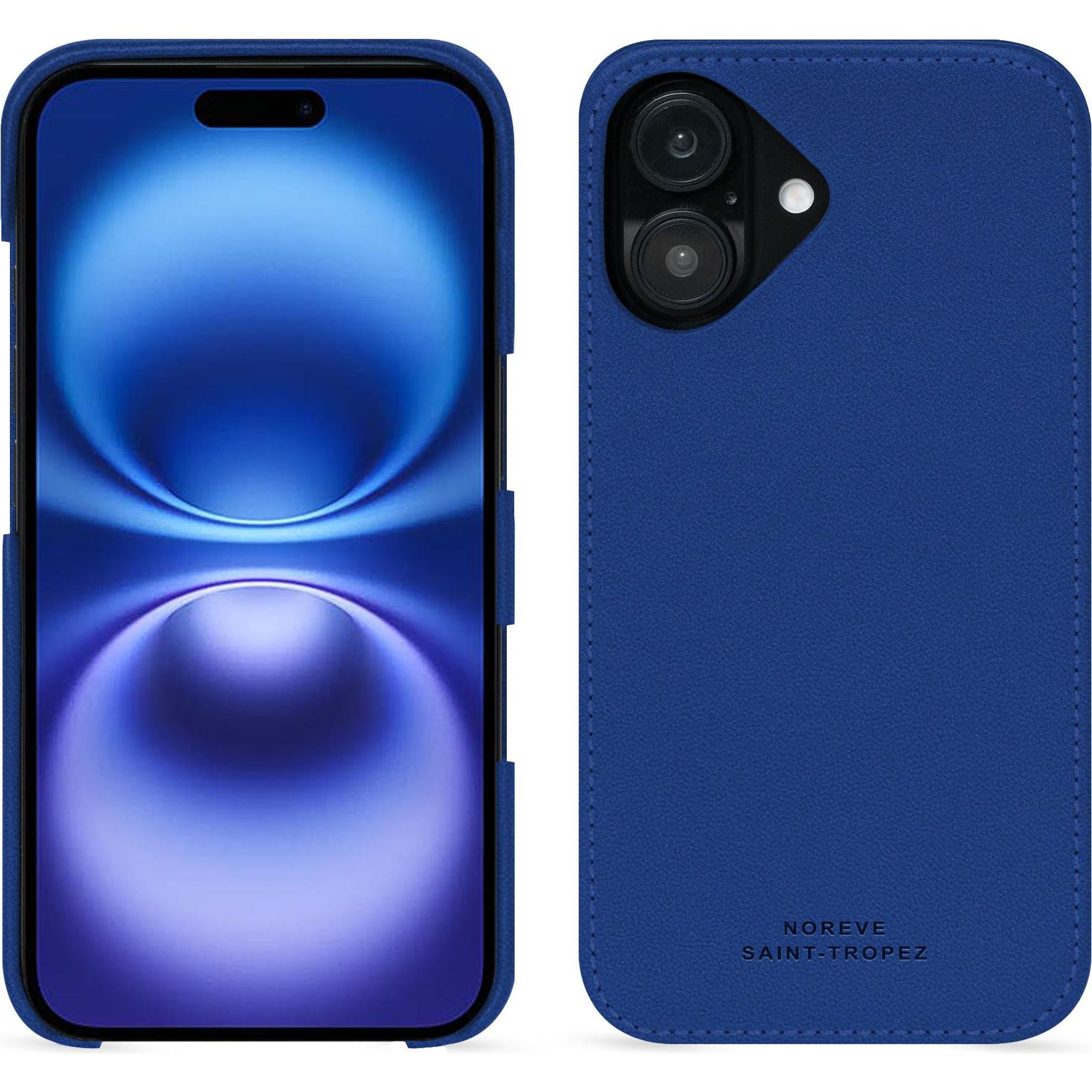 Noreve Lederschutzhülle (Apple iPhone 16), Smartphone Hülle, Blau