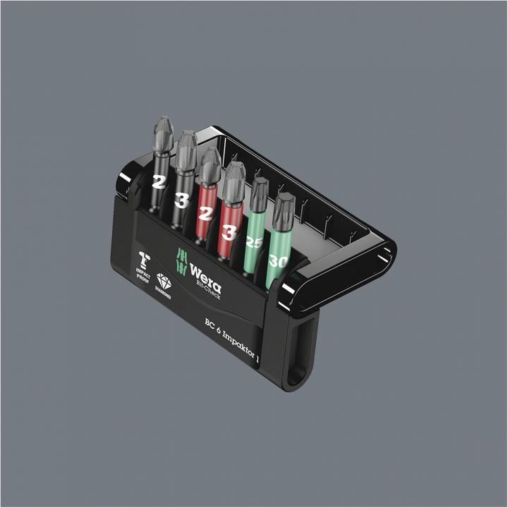Actual product image Wera Bit-Check 6 Impaktor 1 (Cross Phillips PH M2, Cross Pozidriv PZ M3, Cross Phillips PH M3, Cross Pozidriv PZ M2)