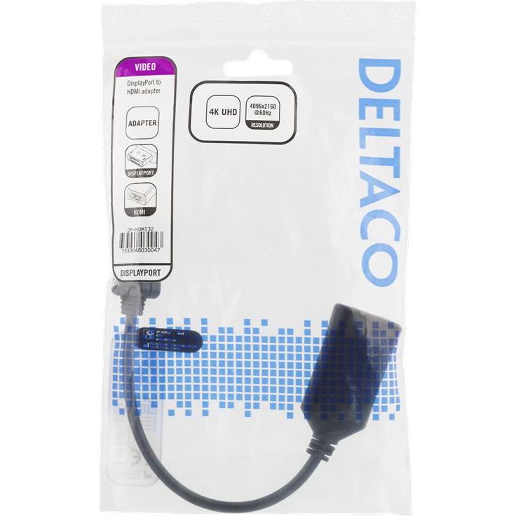 Thumbnail - Deltaco DP-HDMI32 video cable adapter HDMI Type A (Standard) USB Type-A Black (USB-A, HDMI, 10 cm), Data + Video Adapter...