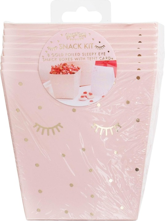 Produktbild Ginger Ray Sleep Over Popcorn Box rosa mit goldenen Wimpern (8 x)