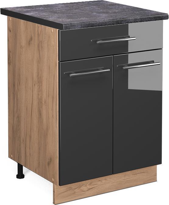 Anthracite high gloss, Charcoal, Gold power oak