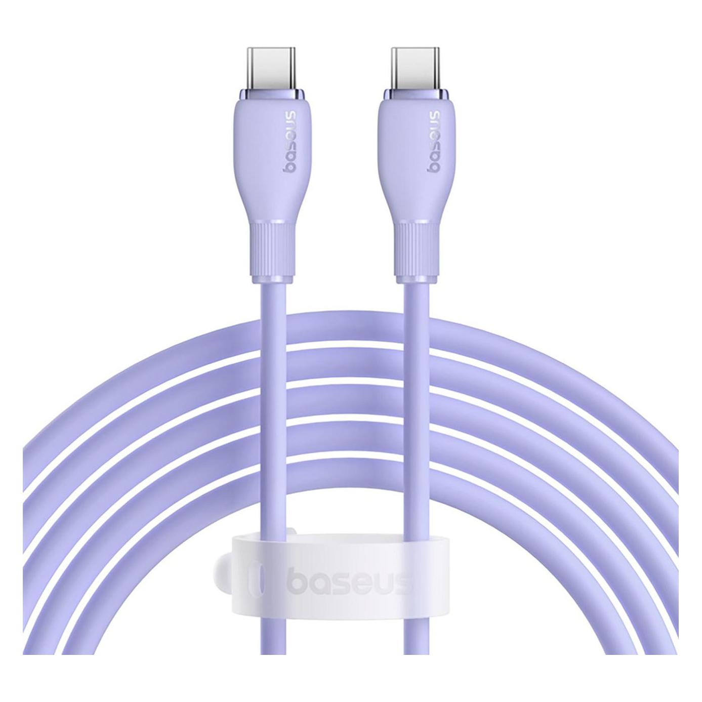 Baseus Pudding 100W Usb-C - Usb-C Kabel 2m - Lila (2 m, 100 W), Usb Kabel