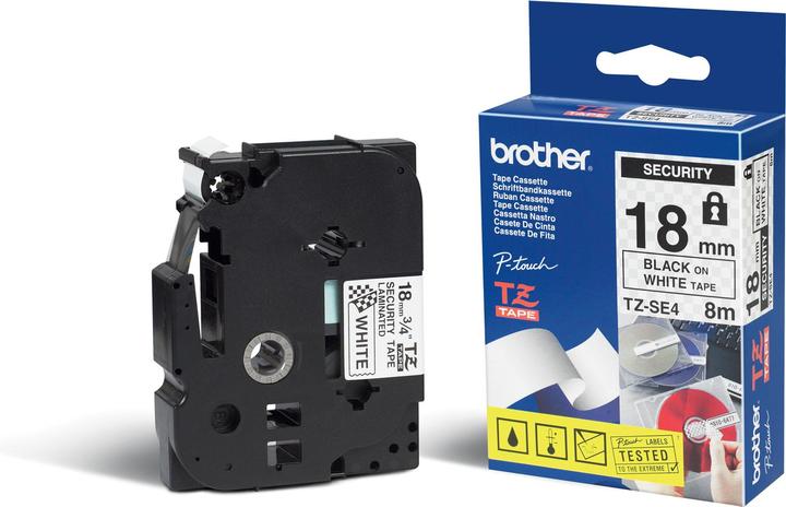 Actual product image Brother TZe-SE4 (1.80 cm, White, Black)