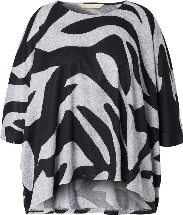 Actual product image Miamoda Damen grosse Grössen Pullover, oversized, Zebramuster, 3/4-Ärmel schwarz 58+ 836919100-58+ (58)