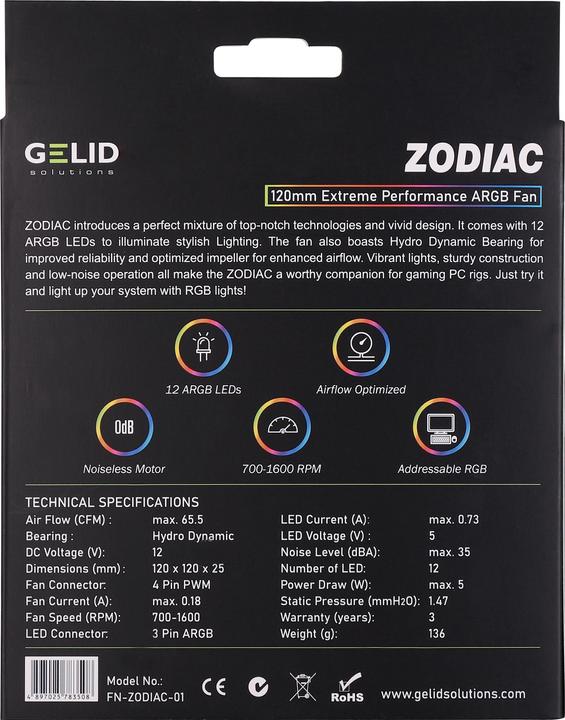 Actual product image Gelid FN-ZODIAC-01 (120 mm, 1 x)