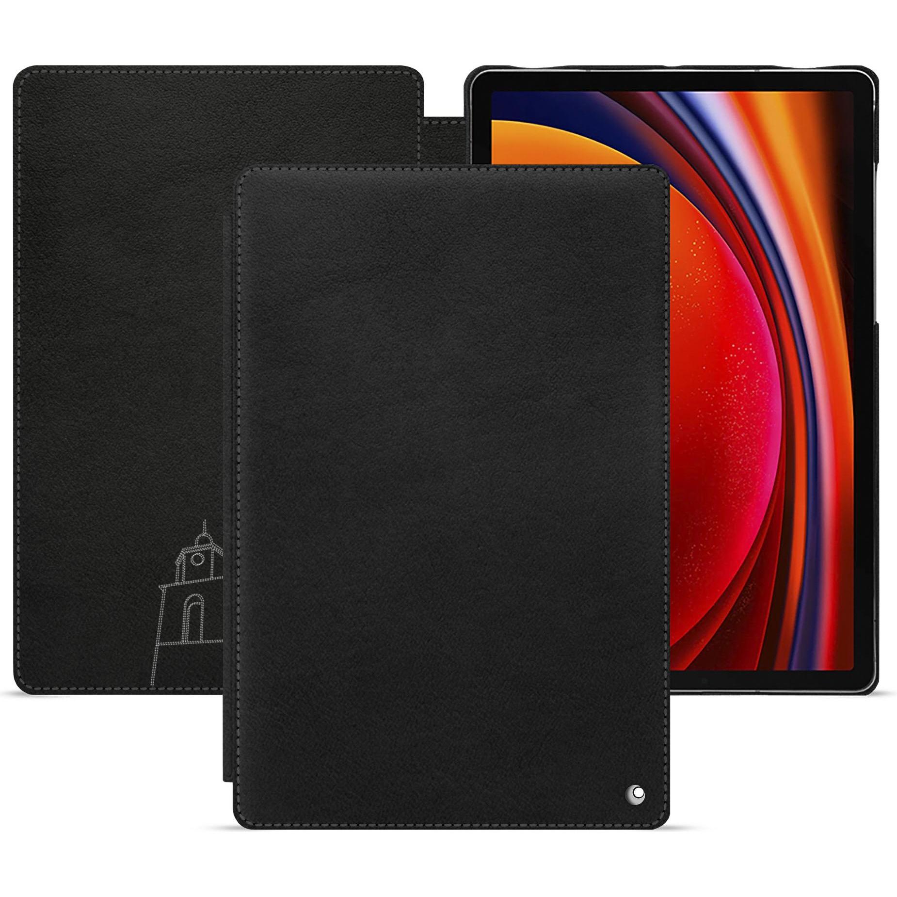 Thumbnail - Noreve Lederschutzhülle horizontal (Galaxy Tab S9), Tablet Hülle, Schwarz