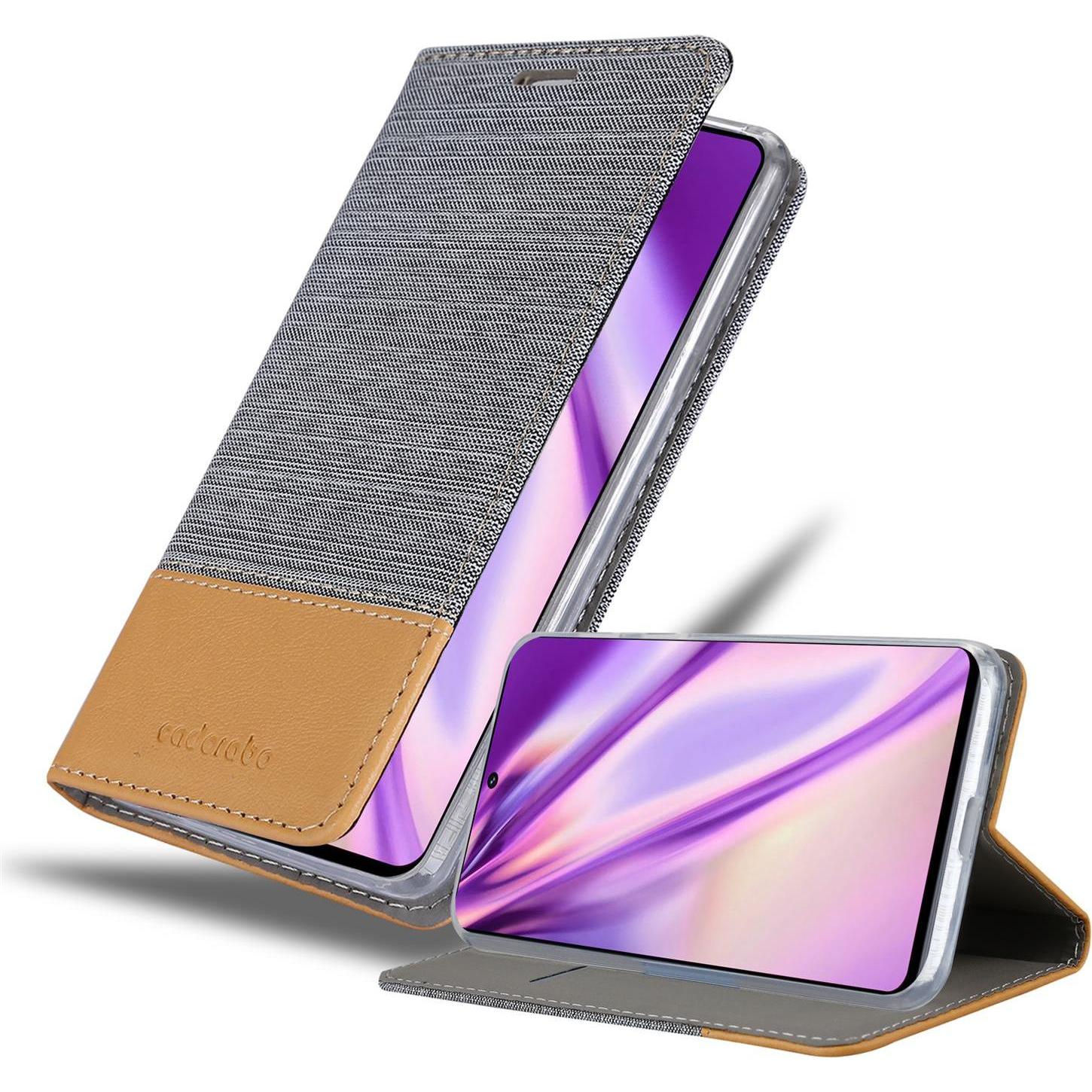 Cadorabo Jeans Optik (Samsung Galaxy M51), Smartphone Hülle, Grau, Braun