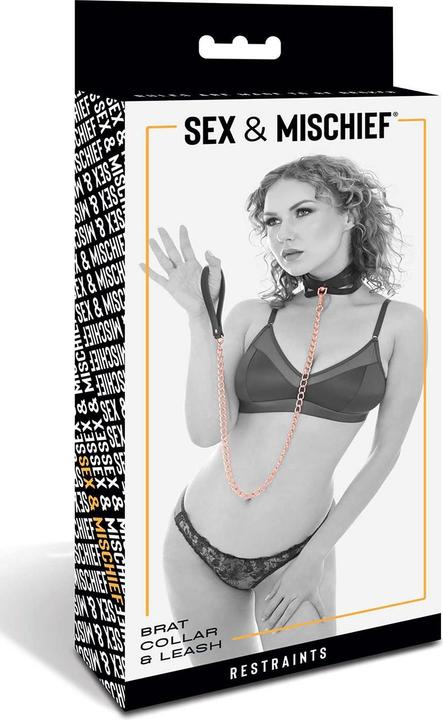 Produktbild Sportsheets Sex And Mischief Brat Collar And Leash Sexalsbänder Black 90 cm