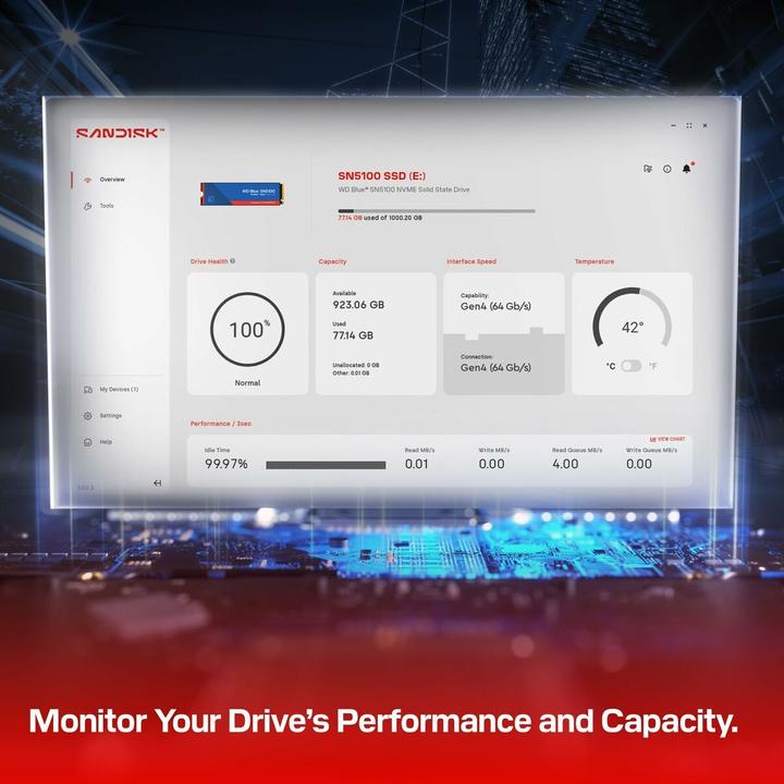 Image du produit WD Blue SN5100 powered by SANDISK (500 Go, M.2 2280)