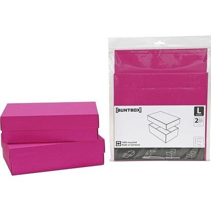 Buntbox, Geschenkverpackung, 71-11 - Kartonage Set 2-teilig, Grösse L, Magenta (Geschenkbox, 2 x)