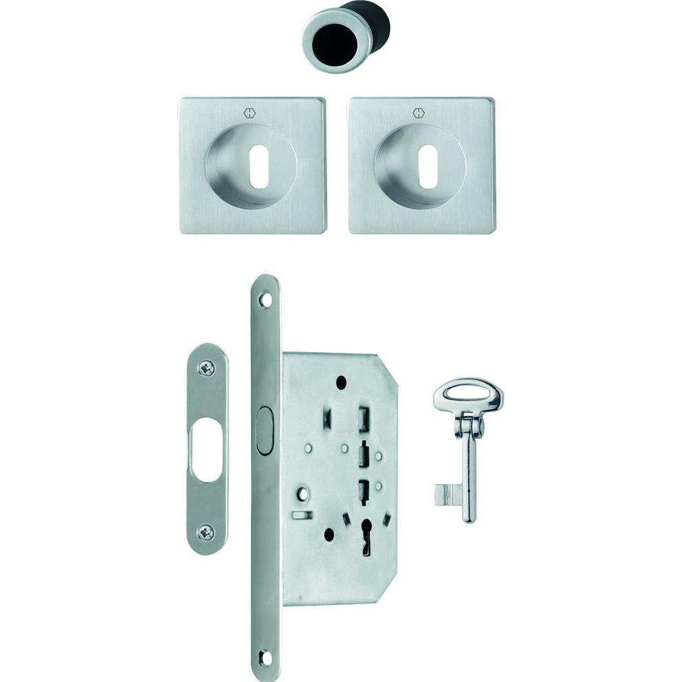 Hoppe, Türschloss + Schliesszylinder, Schiebetürset M443-Set 3 (Einsteckschloss)