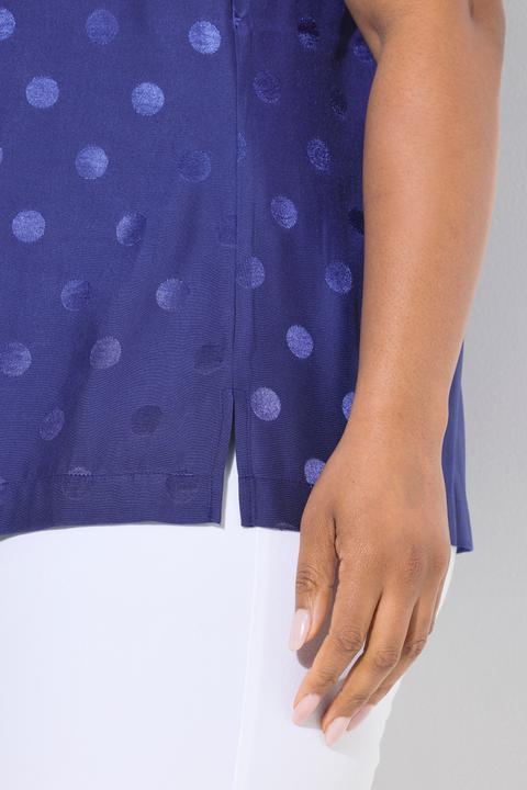 Immagine prodotto Ulla Popken Top smanicato in jacquard a puntini con scollo a V (46, 48)
