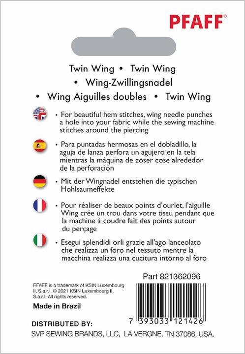 Energy Label Pfaff PF Twin needle WING 2.5MM 100/16 1PK