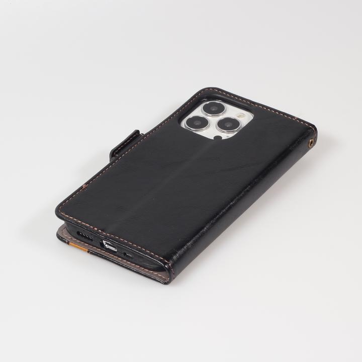 Immagine prodotto PhoneLook Etui cuir Flip Wallet en cuir véritable avec stripe design et compartiment à cartes (Apple iPhone 13 Pro Max)