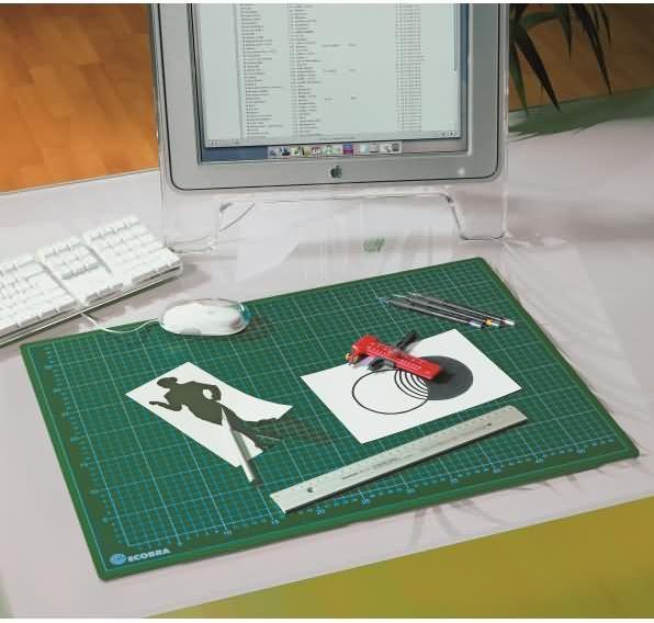 Actual product image Ecobra Cutting pad / writing pad 90x60cm 5-ply green/black (90 x 60 cm)