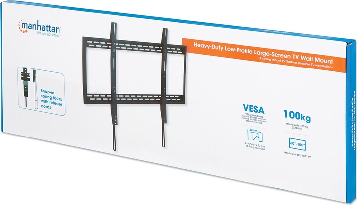 Produktbild Manhattan Heavy-Duty Low-Profile Large-Screen TV Wall Mount (Wand, 100", 100 kg)