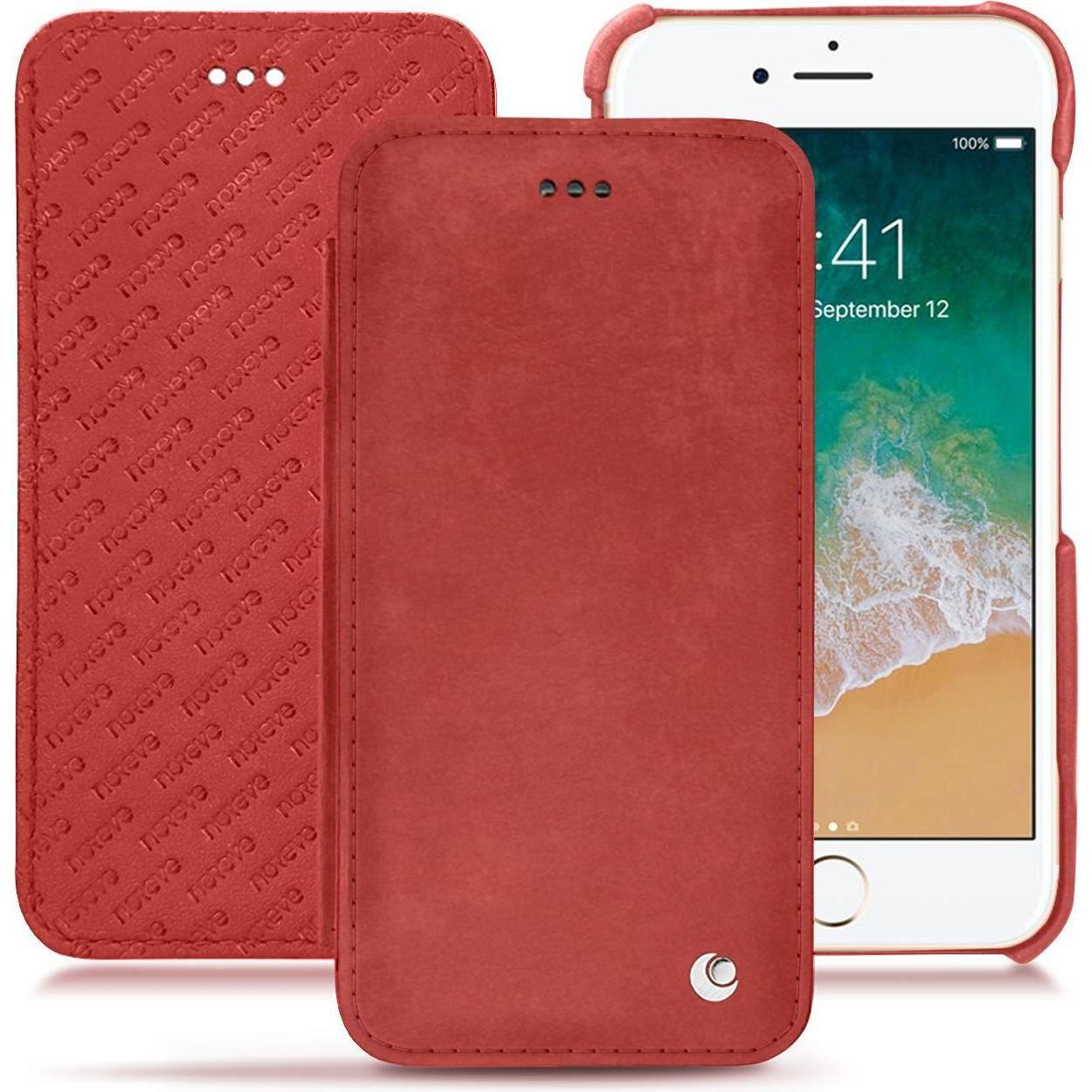 Thumbnail - Noreve Lederschutzhülle horizontal (Apple iPhone 7), Smartphone Hülle, Rot