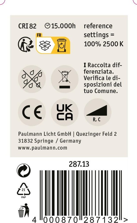 Actual product image Paulmann Drop (E27, 4.70 W, 430 lm, 1 x, F)