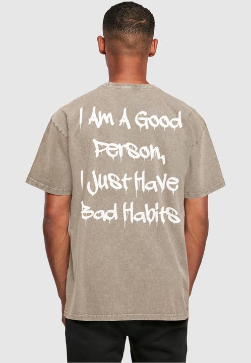 Actual product image Merchcode Bad Habits Acid Washed Heavy Oversized Tee - 112633 (M)