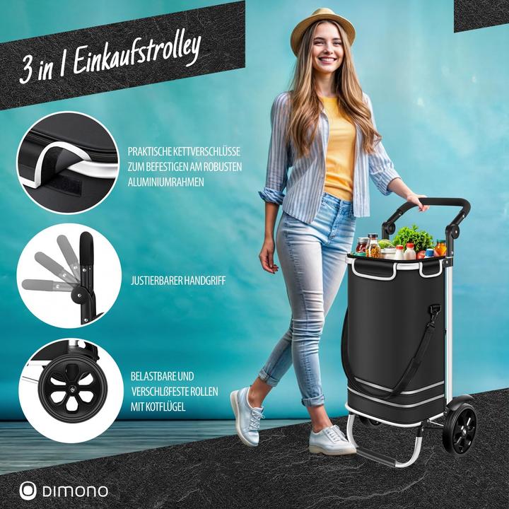 Image du produit Dimono Klappbarer Einkaufstrolley mit Kühlfach