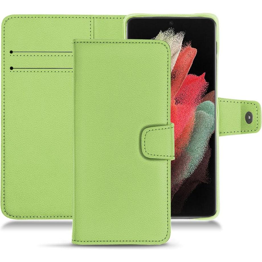Noreve Lederschutzhülle Wallet (Samsung Galaxy S21 Ultra), Smartphone Hülle, Grün