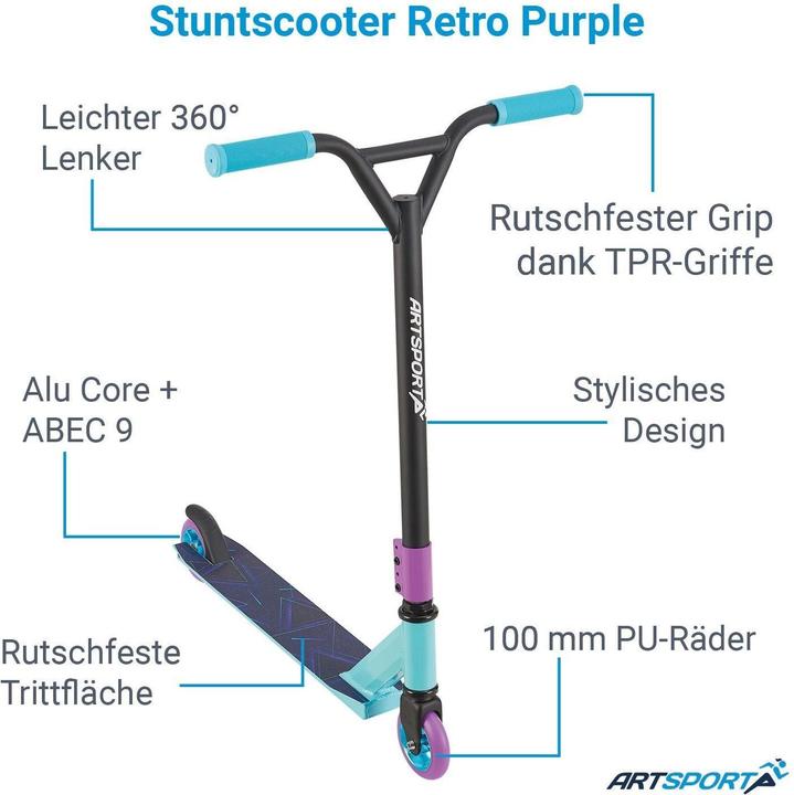 Produktbild Juskys Stunt Scooter mit 360° Lenkung