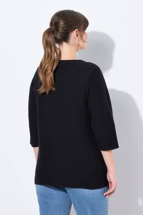 Produktbild Ulla Popken Strickjacke, V-Ausschnitt, 3/4-Arm (60)