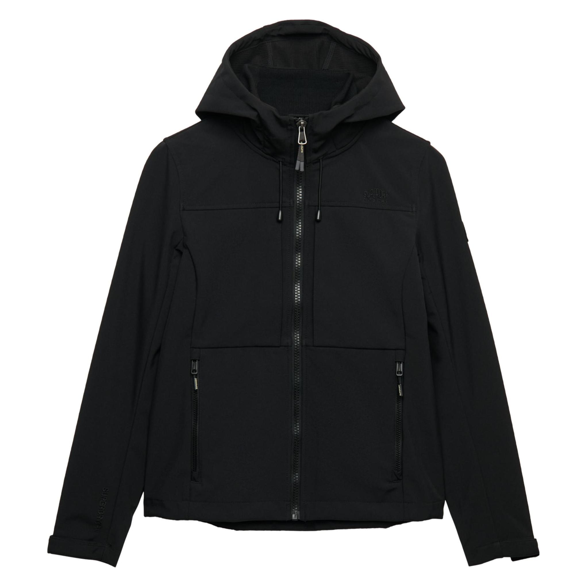 Superdry, Damen, Outdoorjacken, Klassische Trekker Jacke Mit Kapuze (M), Schwarz, M