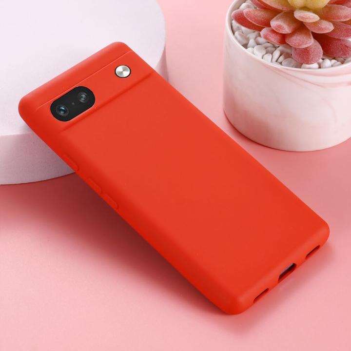 Actual product image Cover-Discount Google Pixel 7a - Silicone Rubber Case red (Google Pixel 7a)