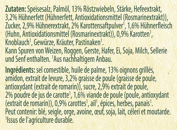 Valori nutrizionali e ingredienti Knorr Hühnerbouillon (6500 ml)