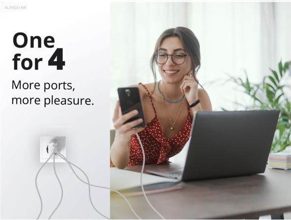 Produktbild Conceptronic Ladegerät 4Port 100W,3xUSB-C,3-in-1 USB-A PD ws (100 W, 4 Ports)