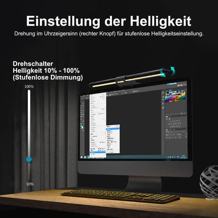 Produktbild Hermex Screenbar Monitorbeleuchtung Bildschirmbeleuchtung Monitorlicht LED