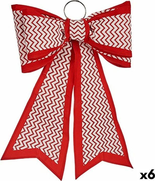 Krist+ Lasso Christmas bauble 40 x 60 cm White Red PVC (6 Units) (6-teilig)