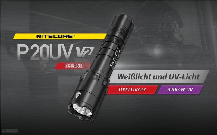 Produktbild Nitecore P20UV V2 - 1000 Lumen + UV-Licht (15.10 cm, 1000 lm)