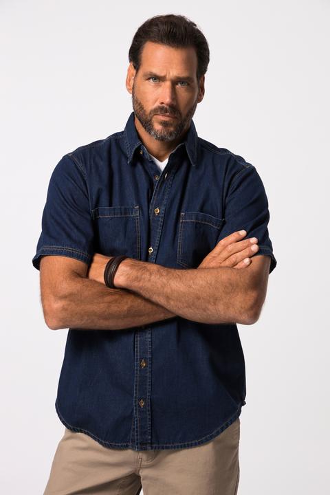 Immagine prodotto JP1880 Denimhemd, Denim, Halbarm, Modern Fit Passform, Kent Kragen, bis Gr. 8XL (7XL)