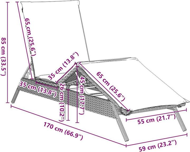 Produktbild vidaXL Sonnenliege (200 cm)