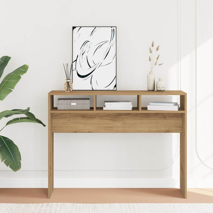 Actual product image VidaXL Konsolentisch Artisan-Eiche 105x30x80 cm Holzwerkstoff Sofatisch (105 x 30 x 80 cm)