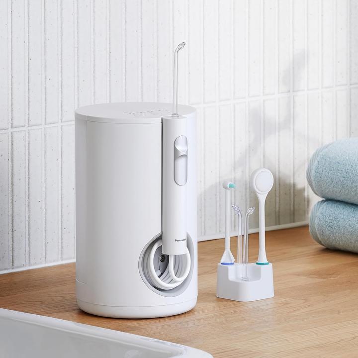 Actual product image Panasonic Ultrasonic Family Water Flosser with Child Mode, 10 Pressure Settings, IPX7, 5 Nozzles