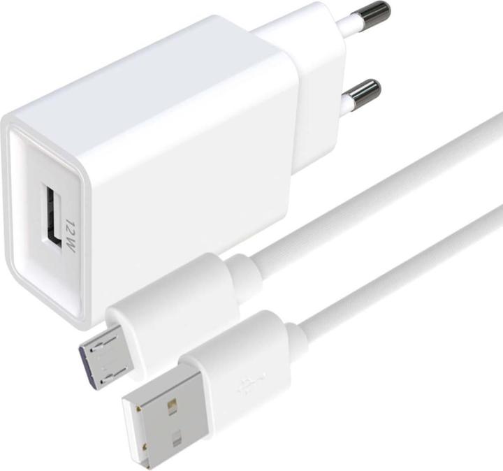 Produktbild Jaym PACK CHARGEUR SECTEUR USB-A + CABLE USB-A VERS MICRO-USB 1.5M - BLANCS - ® POP (12 W)