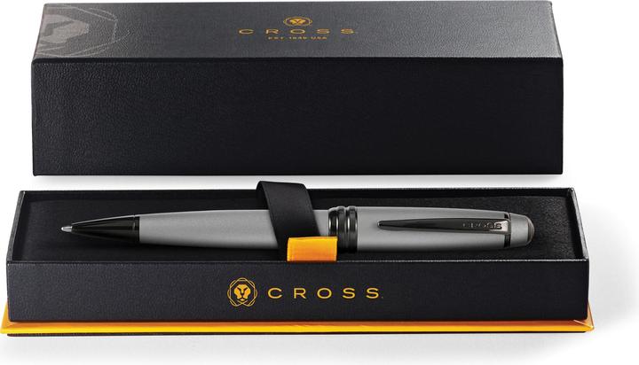 Image du produit Cross Stylo à bille Bailey gris mat, finitions PVD noir (Gris mat avec noir, 1 x)
