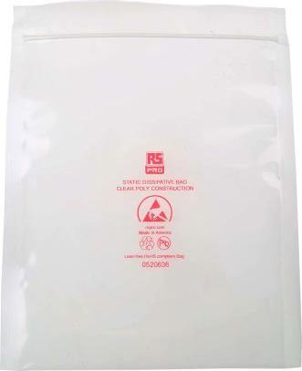 Immagine prodotto RS PRO Dissipative Clear Zip Bag,150x200mm,100 (100 pz.)