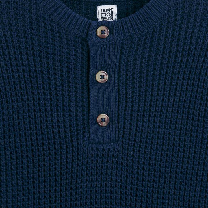Produktbild La Redoute Collections Pullover mit Rundhals und Knopfleiste (104, 92)
