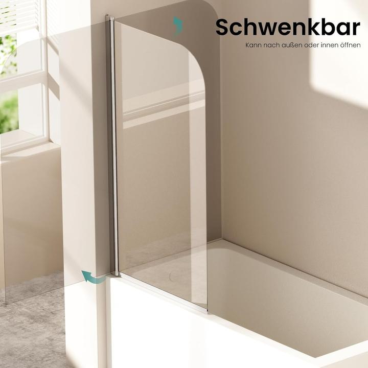 Emke Foldable Frameless Bathtub Shower Screen with Safety Glass