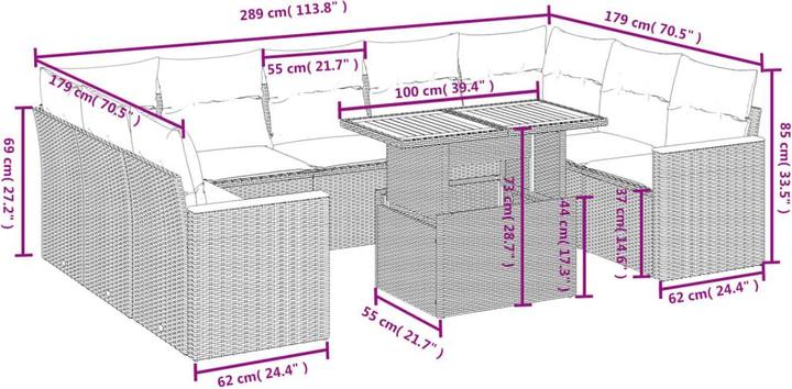 Produktbild vidaXL Garten Sofagarnitur